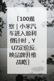 100观察｜小米汽车进入盈利倒计时，YU7定价反映品牌升维战略