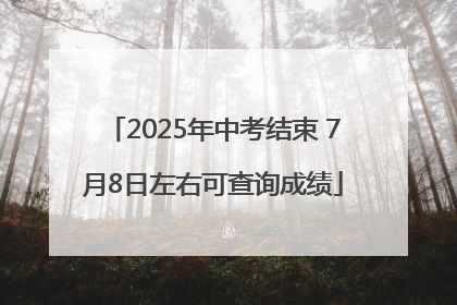 2025年中考结束 7月8日左右可查询成绩