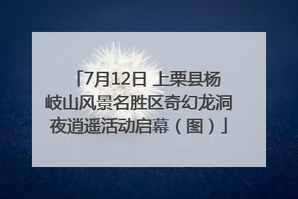 7月12日 上栗县杨岐山风景名胜区奇幻龙洞夜逍遥活动启幕（图）