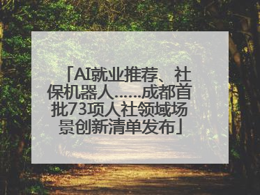 AI就业推荐、社保机器人……成都首批73项人社领域场景创新清单发布