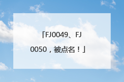 FJ0049、FJ0050，被点名！